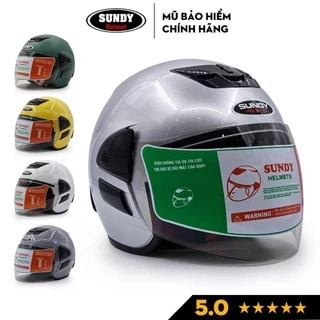 Mũ bảo hiểm 3/4 có kính chụp tai SUNDY Helmets HP03K an toàn, thời trang cho nam và nữ, size 56-59cm