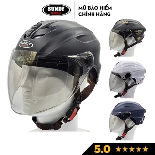 Mũ bảo hiểm nửa đầu SUNDY Helmet nhiều màu sắc thời trang, cá tính, kèm kính UV, phi công, Freesize (55-58cm)