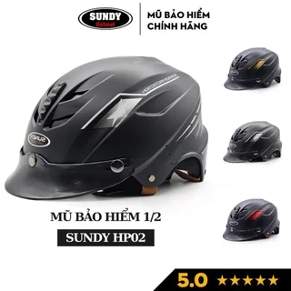Nón bảo hiểm nửa đầu kiểu dáng thể thao SUNDY Helmets HP02, an toàn, nam tính, Freesize (vòng đầu 55-59cm)