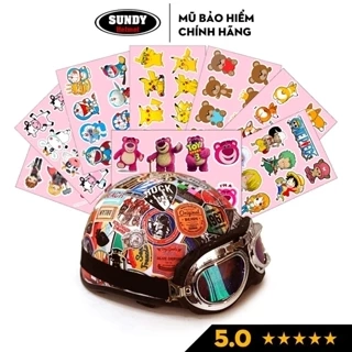 Sticker cute dán mũ bảo hiểm SUNDY Helmets, chống nước,nhiều họa tiết trang trí điện thoại, laptop, vali...