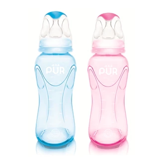 MÀU MỚI - Bình sữa cổ thường Pur Advanced XANH, HỒNG 60ml, 125ml, 250ml