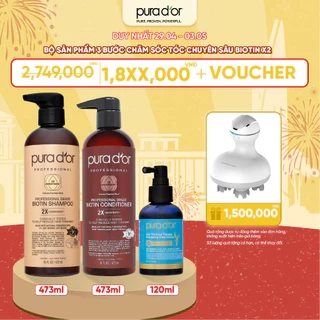 Bộ sản phẩm 3 bước chăm sóc tóc chuyên sâu Biotin x2 giúp giảm gãy rụng, hỗ trợ mọc tóc và phục hồi hư tổn