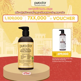 Dầu gội hữu cơ hỗ trợ giảm rụng tóc, mọc tóc Biotin Pura D'or Original Gold Label - 236ml/473ml