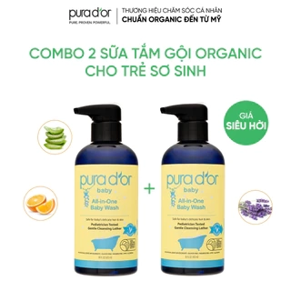 Sữa tắm gội hữu cơ dưỡng ẩm dịu nhẹ dành cho bé - All-in-one Baby Wash Pura D'or 473ML Organic