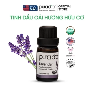 Tinh dầu Oải Hương hữu cơ nguyên chất PURA D’OR Therapeutic Grade Lavender Essential Oil 10ml