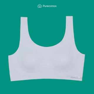 Áo lá học sinh màu xám không viền Purecotton chất liệu cotton cao cấp Beauty Light Bra