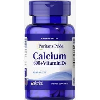 Viên uống bổ sung Canxi và Vitamin D3 chống loãng xương Puritan's Pride 60viên