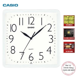 Đồng hồ treo tường vuông Casio IQ-06-7DF trắng ( cỡ ngang 25cm)