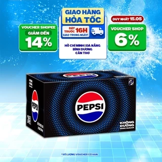 [HỎA TỐC]Thùng 24 Chai Nước Ngọt Có Gaz Pepsi Không Calo (390ml /chai)