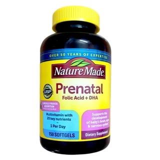 Vitamin tổng hợp cho bà bầu Nature Made Prenatal Folic + DHA - Vitamin của Mỹ 150 viên
