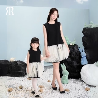 RẬP BABY&MOMMY -  Đầm Cổ Tròn Không Tay Phối Voan - MOMMY 01