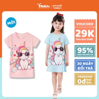 Đầm váy thun form suông ngắn tay bé gái Rabity 950.071