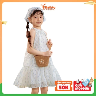 Đầm kiểu bé gái Rabity cánh tiên sát nách vải thô họa tiết hoa 92456