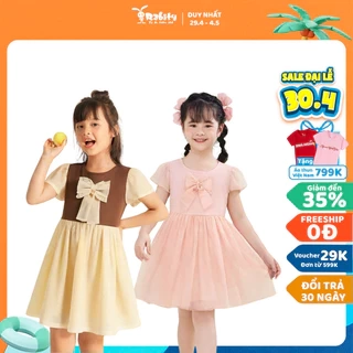 Đầm váy thô ngắn tay bé gái Rabity 950.076