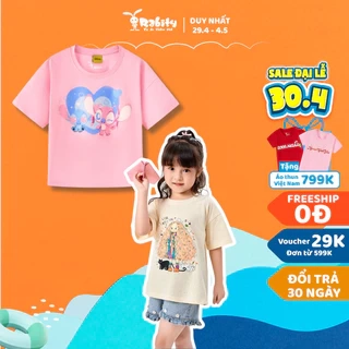 Áo thun bé gái Rabity ngắn tay cotton hình sticth 92257