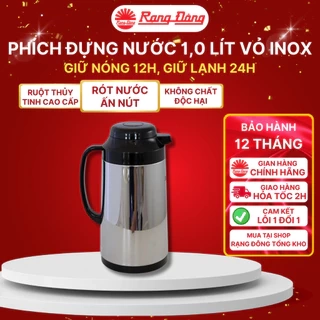 Phích đựng nước nóng 1 lít Rạng Đông vỏ INOX sáng bóng RD 1040ST2