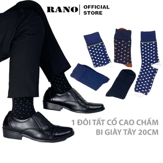 Combo 5 đôi tất nam cổ cao công sở mang giầy tây họa tiết chấm bi chất liệu Cotton cao cấp thương hiệu RANO