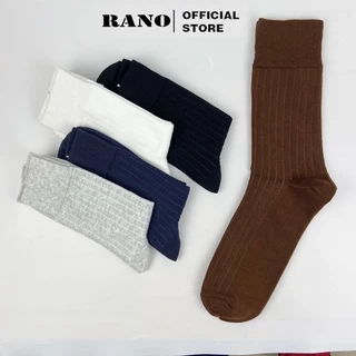 Set 5 đôi tất vớ nam công sở giày tây gân trơn RANO cotton cao cấp nhiều màu trắng xám nâu xanh đen GAN_TRON