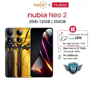 Điện thoại Gaming Nubia Neo 2 | 20(8+12)GB/256GB | 6.72'' 120Hz| Trigger Kép| Sạc nhanh 33W