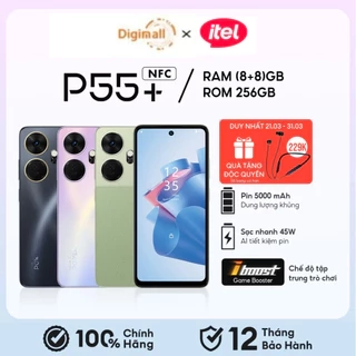 Điện Thoại Thông Minh Itel P55+ 16GB(8+8)/256GB | Hỗ Trợ NFC  | 5000 mAH | Sạc Nhanh 45W | HD+ 90Hz