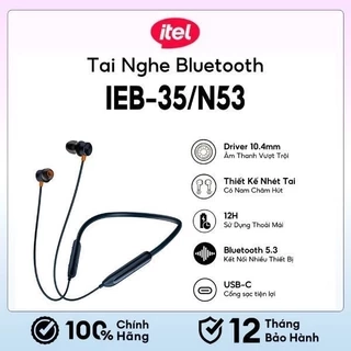 Tai Nghe Bluetooth Itel IEB-35 5.3 | 12H Sử Dụng | Chống Nước IPX5 | Chính Hãng | Bảo Hành 6 Tháng