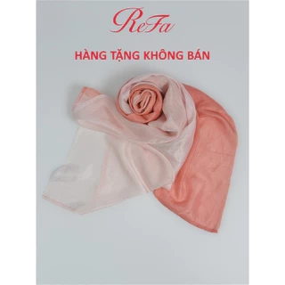 Khăn choàng lụa cao cấp màu xanh - màu hoa mai - Quà tặng ReFa
