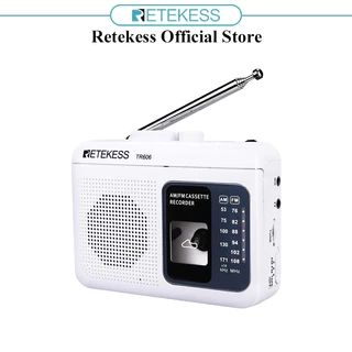Đài radio RETEKESS TR606 AM FM hỗ trợ ghi âm với giắc tai nghe 3.5mm và ăng ten dài