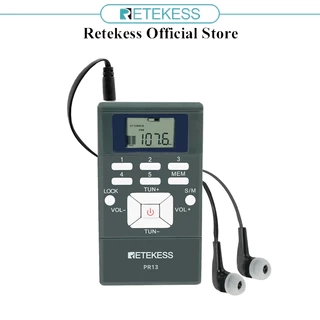 Radio Retekess Pr13 Fm Mini Xách Tay Với Đồng Hồ Kỹ Thuật Số 24 Giờ