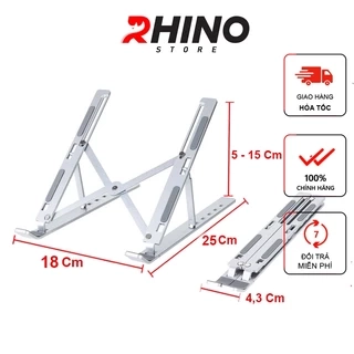 Giá đỡ Laptop, macbook, ipad Rhino KL101, kệ tản nhiệt nhôm cao cấp, gấp gọn, tặng kèm túi đựng