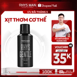 Body mist nam RHYS MAN xịt thơm toàn thân phóng khoáng, lôi cuốn Rhys Gentle 120ml