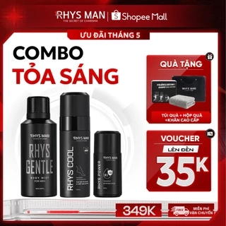 Combo Lăn khử mùi nam 50ml & Xịt khử mùi chân 100ml & Body mist nam 120ml RHYS MAN
