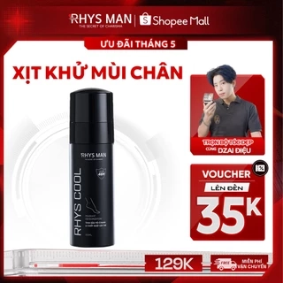 Xịt khử mùi chân 48h RHYS MAN tinh dầu vỏ chanh kiểm soát mùi và ngăn mồ hôi chân Rhys Cool 100ml