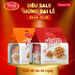 Bánh karo Richy vị phô mai hoàng kim, trứng tươi chà bông x 6 bánh