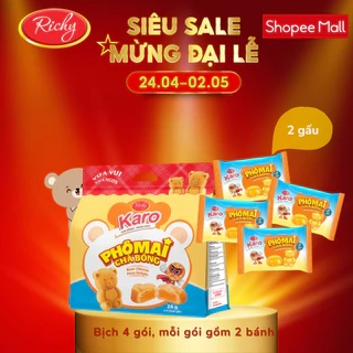 Bánh Karo Chà Bông Hình Gấu Richy - Bánh Trứng Tươi Chà Bông Nhân Phô Mai Date 45 Ngày