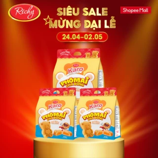 Combo 3-4 bịch bánh Richy Karo Gấu - Chà Bông Nhân Phô Mai