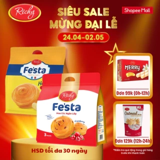[VỊ MỚI!!!] Combo 2 Túi Bánh Mì Hoa Cúc Ngàn Lớp Fe'sta Richy 3 Bánh/Túi