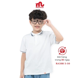 Áo polo bé trai RIOMIO size 21-42kg, phối kẻ năng động style Hàn Quốc, vải cotton co giãn tốt -RA508
