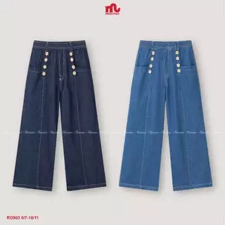 Quần jean bé gái ellie Riomio quần ống suông chất liệu cotton USA mềm mịn-RO903