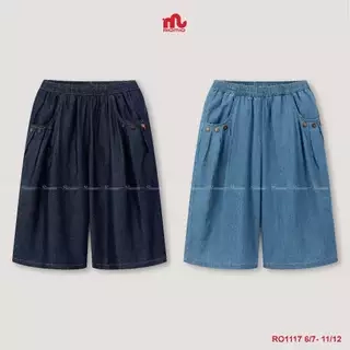 Quần jean lửng bé gái Riomio quần bò bé gái cạp chun, chất mềm mịn không phai màu RO1117