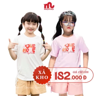 Đồ bộ bé gái RIOMIO size 27-50kg, áo phông in chữ Love More phối quần kaki RBG790