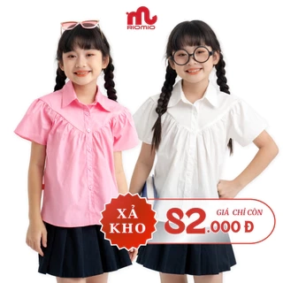 Sơ mi bé gái cộc tay nhún Doris Riomio, chất liệu thoáng mát RA919