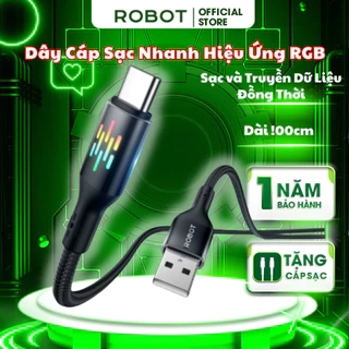Cáp Sạc Nhanh Robot RGBL100/ RGBC100 Hiệu Ứng RGB 7 Màu Chống Xoắn Rối, Sạc Và Truyền Dữ Liệu Đồng Thời