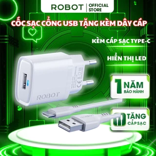Cốc Sạc Cổng USB Kèm Cáp Sạc Robot RT-K7S/ RT-K7SC Nguồn ra 5V / 1.2A Hiển Thị Led Dễ Dàng Theo Dõi Trạng Thái
