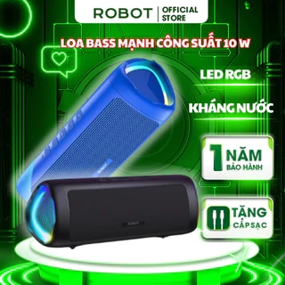 Loa Bluetooth 5.3 Robot RB525 Bass Mạnh 10W Đèn Led RGB, Kháng Nước, Pin Trâu - Hỗ Trợ Kết Nối Thẻ Nhớ, AUX