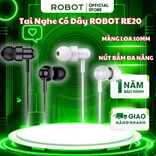 Tai Nghe Nhét Tai ROBOT RE20 Cổng Kết Nối Jack 3.5mm Hỗ Trợ Nghe Nhạc Và Đàm Thoại - Âm Bass Sống Động