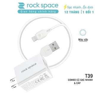 Bộ củ cáp sạc nhanh cho iPhone Rockspace T39 củ sạc 2 cổng 2.4A hàng bảo hành 12 tháng lỗi 1 đổi 1