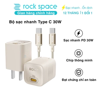 Bộ củ cáp sạc nhanh typeC ROCK Ice²Cube sạc nhanh 30W Hàng chính hãng Rockspace BH 12 tháng