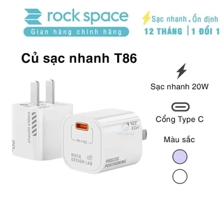 Củ sạc nhanh chuẩn PD 20W Rockspace T86 ổn định không nóng hàng bảo hành 12 tháng bảo hành 1 đổi 1