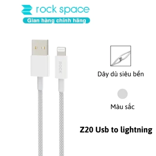 Dây sạc nhanh iPhone chính hãng Rockspace Z20 usb to lightning dây dù 1 mét bảo hành 1 năm