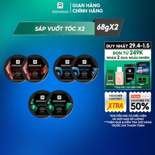 Combo 2 Sáp vuốt tóc nam Romano Restyleable 68g/hộp giữ nếp suốt 8h